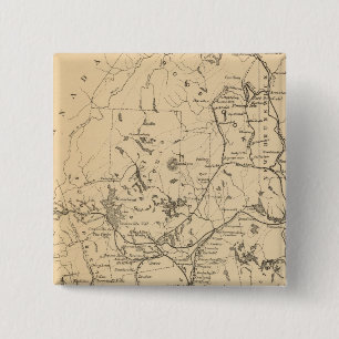 Badge Carré 5 Cm Carte ferroviaire du Maine