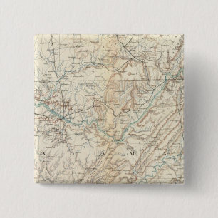 Badge Carré 5 Cm Carte géographique XIV