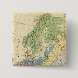 Badge Carré 5 Cm Carte géologique de l'Europe