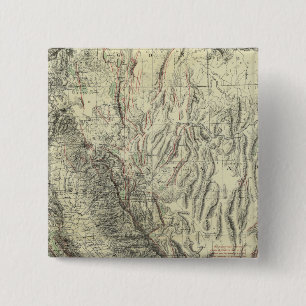 Badge Carré 5 Cm Carte géomorphique, Californie, Nevada