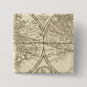 Badge Carré 5 Cm Carte mondiale 4