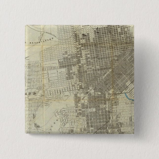 Badge Carré 5 Cm Carte officielle de la ville de San Francisco (Devant)