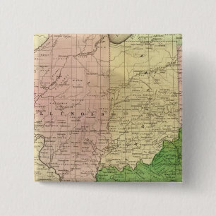 Badge Carré 5 Cm Carte Olney des États occidentaux