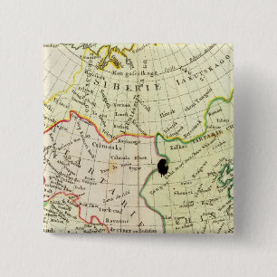 Badge Carré 5 Cm Carte physique de l'Asie