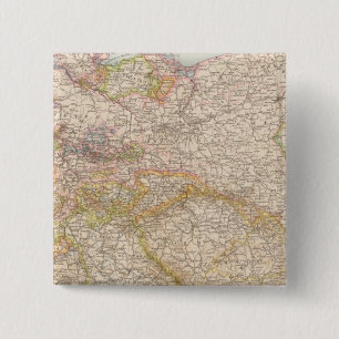 Badge Carré 5 Cm Carte politique de l'Allemagne