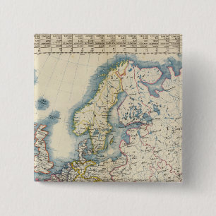 Badge Carré 5 Cm Carte politique militaire de l'Europe
