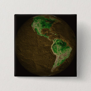Badge Carré 5 Cm Carte topographique de la Terre