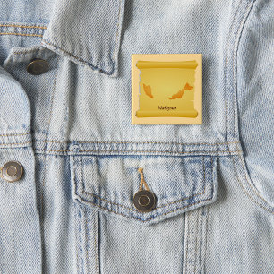 Badge Carré 5 Cm Carte vintage de Malaisie en rouleau pour les voya