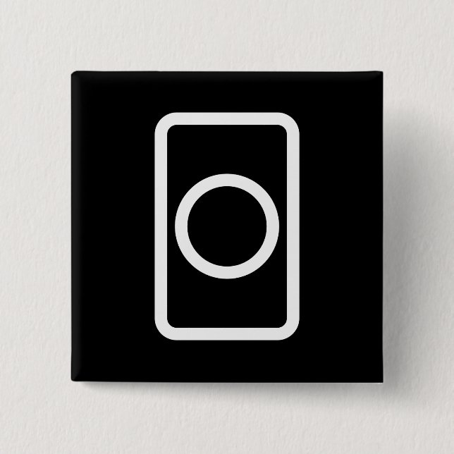 Badge Carré 5 Cm Carte Zener | Cercle creux (Devant)