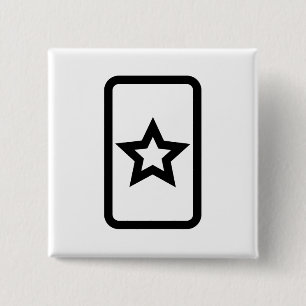 Badge Carré 5 Cm Carte Zener Hollow 5 Pointed Star