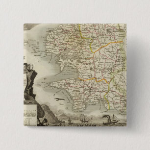 Badge Carré 5 Cm Cartes Atlas Illustration