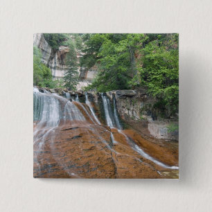 Badge Carré 5 Cm Cascade, Parc national de Zion, Utah, États-Unis