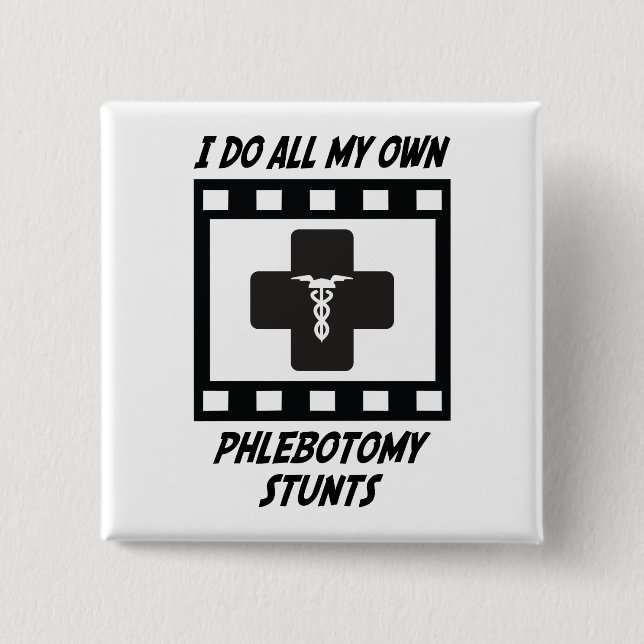 Badge Carré 5 Cm Cascades de Phlebotomy (Devant)
