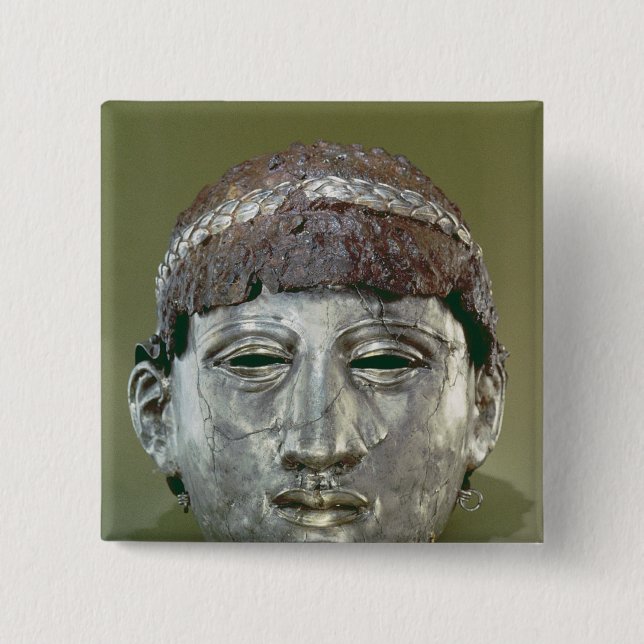 Badge Carré 5 Cm Casque dans deux parts (Devant)