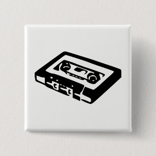 Badge Carré 5 Cm Cassette audio