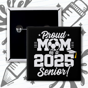 Badge Carré 5 Cm Catégorie 2025 Football Soccer Mom Senior 2025