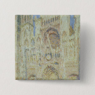 Badge Carré 5 Cm Cathédrale de Claude Monet   Rouen au coucher du