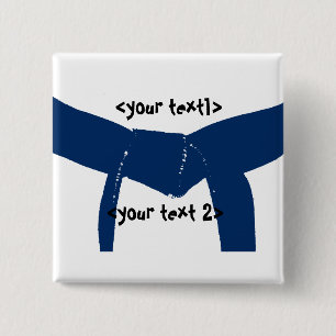Badge Carré 5 Cm Ceinture bleu-foncé d'arts martiaux
