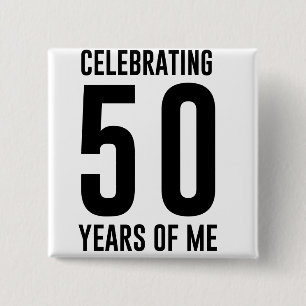 Badge Carré 5 Cm Célébration de 50 ans de moi