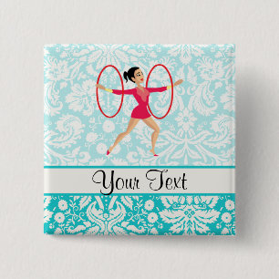 Badge Carré 5 Cm Cercles de gymnastique rythmique
