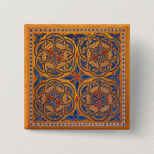 Badge Carré 5 Cm Cercles médiévaux