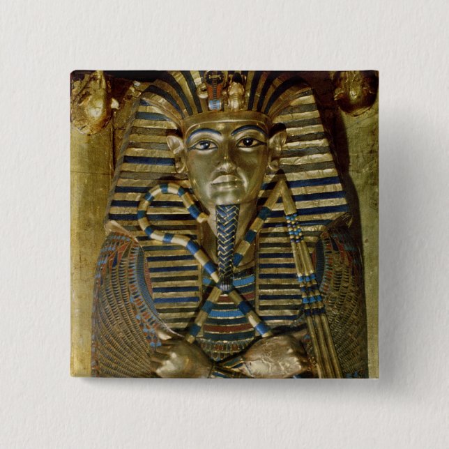 Badge Carré 5 Cm Cercueil les plus secrets de Tutankhamun (Devant)