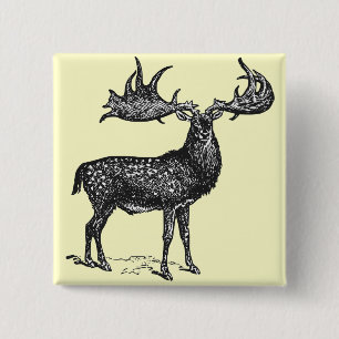Badge Carré 5 Cm Cerfs communs irlandais
