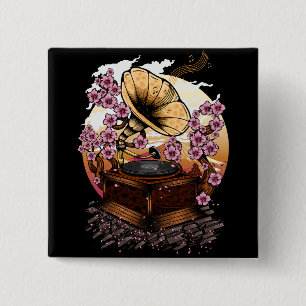 Badge Carré 5 Cm Cerry Blossom