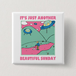 Badge Carré 5 Cm C'est juste un autre beau dimanche