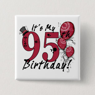 Badge Carré 5 Cm C'est mon gros bouton de 95e anniversaire