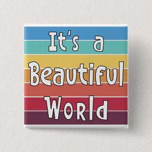 Badge Carré 5 Cm C'est un monde magnifique