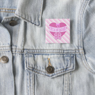 Badge Carré 5 Cm C'est une douche de bébé de chaussures d'arc de