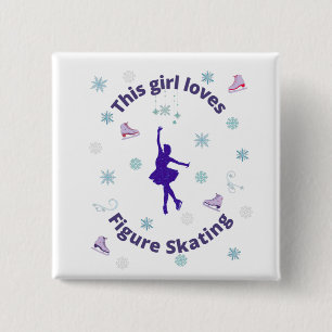 Badge Carré 5 Cm Cette Fille Aime Le Patinage Artistique