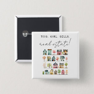 Badge Carré 5 Cm Cette Fille Vend Immobilier