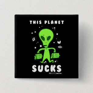 Badge Carré 5 Cm Cette Planète Sucre