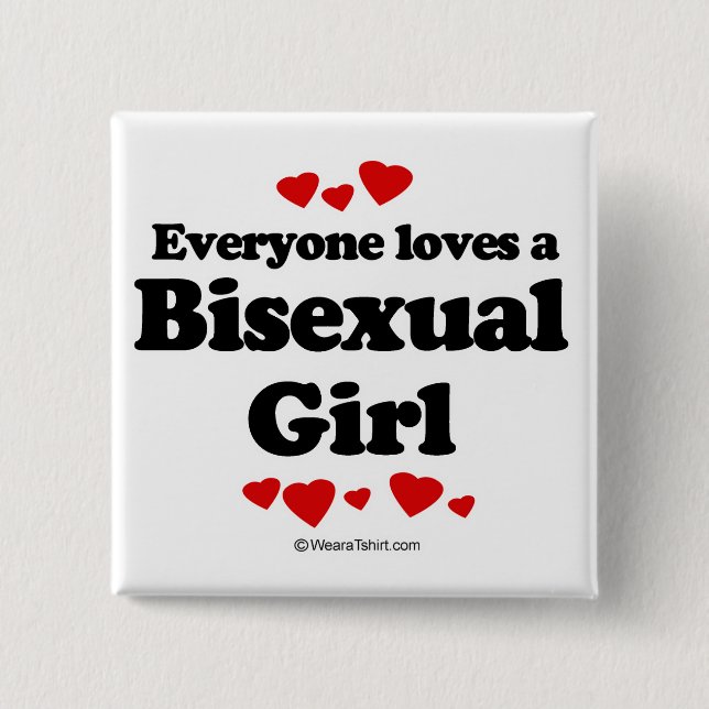Badge Carré 5 Cm Chacun aime un garçon bisexuel (Devant)
