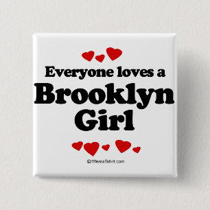 Badge Carré 5 Cm Chacun aime une fille de Brooklyn