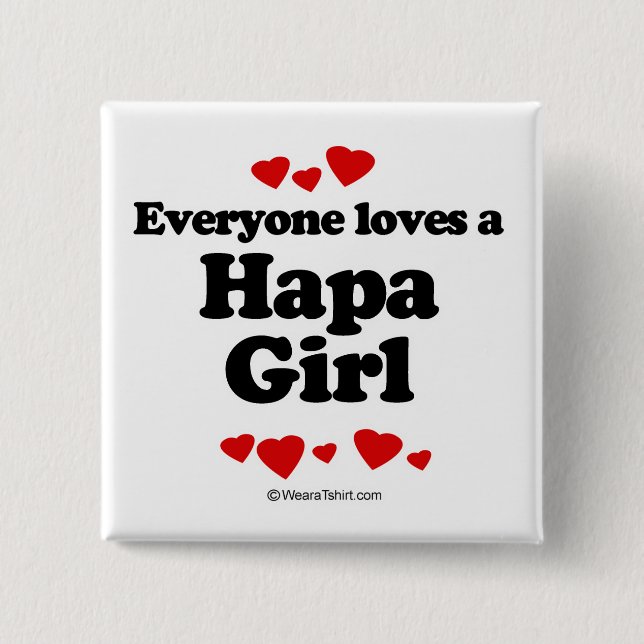 Badge Carré 5 Cm Chacun aime une fille de Hapa (Devant)