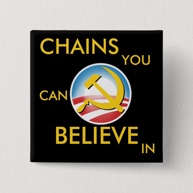 Badge Carré 5 Cm Chaînes que vous pouvez croire dedans (Devant)
