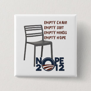Badge Carré 5 Cm Chaise vide, Obama vide