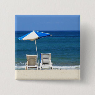 Badge Carré 5 Cm Chaises de plage