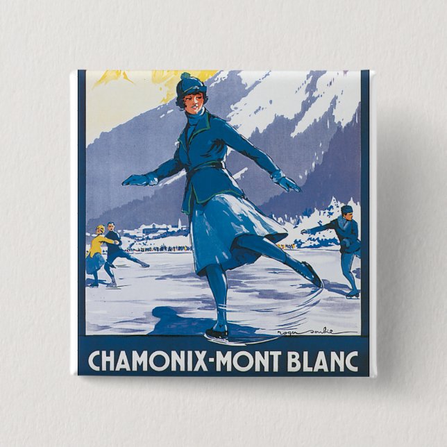 Badge Carré 5 Cm Chamonix-Mont-Blanc (Devant)