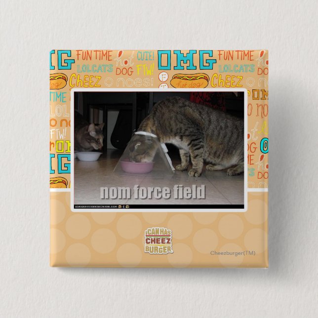 Badge Carré 5 Cm champ de force de nom (Devant)