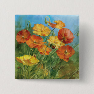 Badge Carré 5 Cm Champ floral d'été