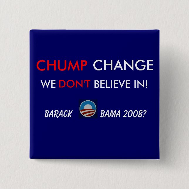 Badge Carré 5 Cm CHANGEMENT d'IDIOT - BUTTON@1 (Devant)