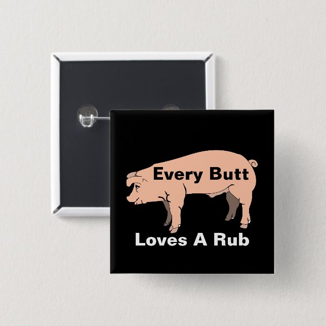 Badge Carré 5 Cm Chaque Bouton Aime Un Bouton Rub (Devant & derrière)