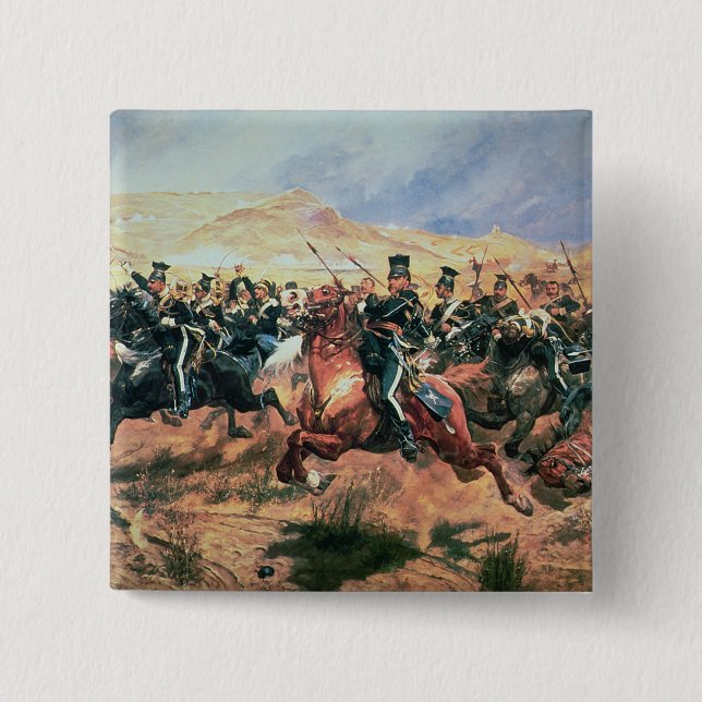 Badge Carré 5 Cm Charge de la brigade légère (Devant)