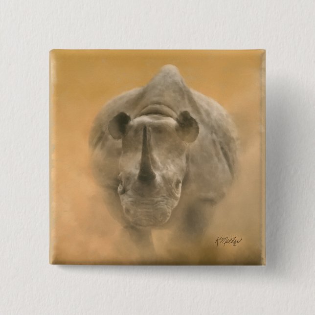 Badge Carré 5 Cm Chargement Rhino - Pastels (Devant)