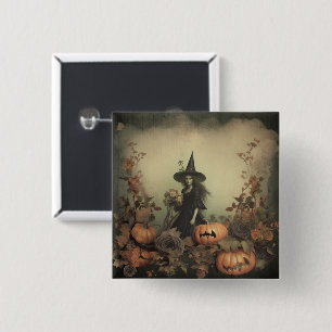 Badge Carré 5 Cm Chariot Halloween vintage (3)