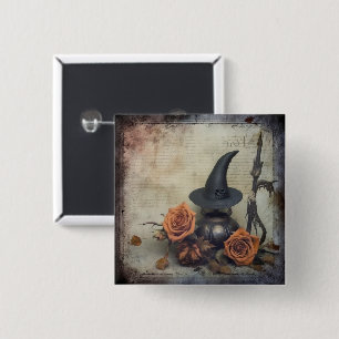 Badge Carré 5 Cm Chariot Halloween vintage (8)